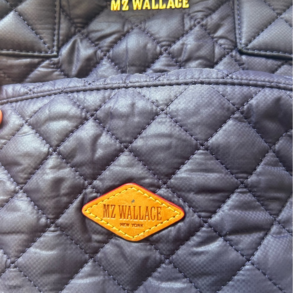 MZ Wallace Small Sutton - purple Quilted Nylon Crossbody Tote with Leather Trim - Picture 2 of 7